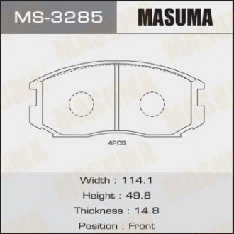 Колодки тормозные передн TOYOTA HILUX VI MASUMA MS3285 (фото 1)