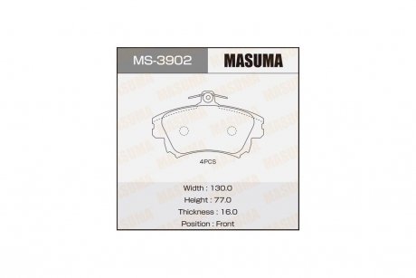 Колодки тормозные (MS-3902) MASUMA MS3902