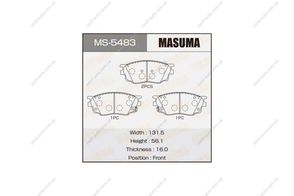 Колодки гальмівні (MS-5483) MASUMA MS5483 (фото 1)