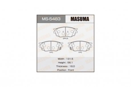 Колодки тормозные передн Mazda 6 2002 - 2007 (MS-5483) MASUMA MS5483