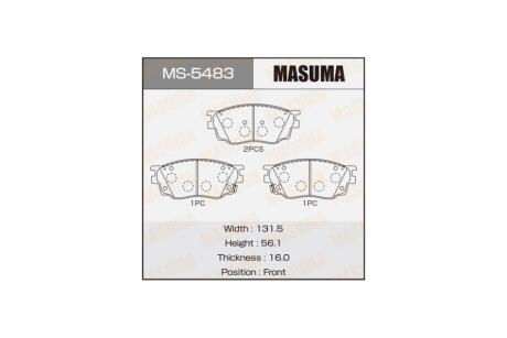 Колодки тормозные передн Mazda 6 2002 - 2007 (MS-5483) MASUMA MS5483