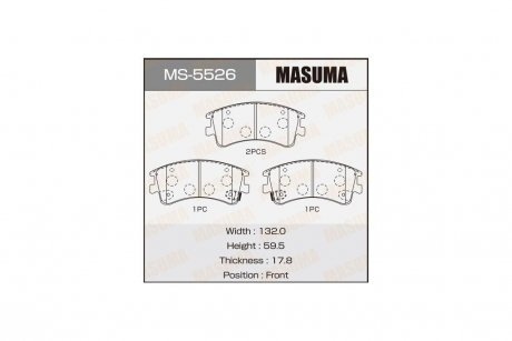 Колодки гальмівні передні AN-719WK NP5007 P49032 MASUMA MS5526