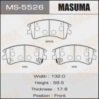 Колодки тормозные передние AN-719WK NP5007 P49032 MASUMA MS5526 (фото 1)