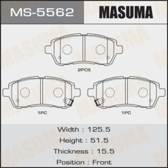 Колодки тормозные передн AN-754WK, NP5030, P16013 MASUMA 'MS5562