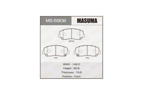 Колодки гальмівні передн Mazda CX-5 (11-) (MS-5908) MASUMA MS5908