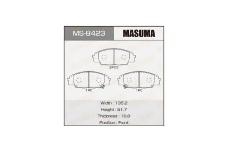 Колодки гальмівні (MS-8423) MASUMA MS8423