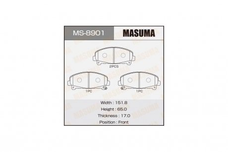 Колодки гальмівні передн Honda Accord (09-12) (MS-8901) MASUMA MS8901