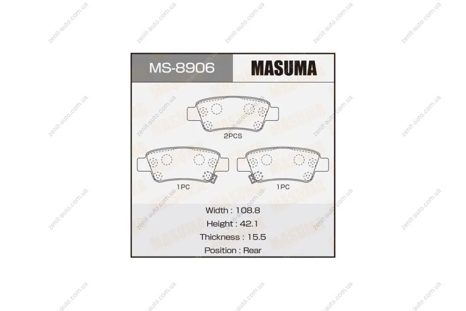 Колодки гальмівні задн Honda CR-V (07-12) (MS-8906) MASUMA MS8906 (фото 1)