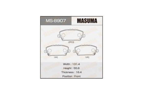 Колодки гальмівні (MS-8907) MASUMA MS8907