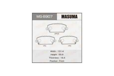 Колодки тормозные передн HONDA CIVIC IX (MS-8907) MASUMA MS8907