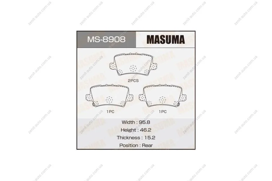 Колодки гальмівні задн Honda Civic (06-12) (MS-8908) MASUMA MS8908 (фото 1)