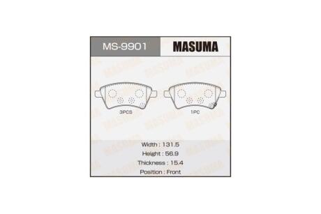 Колодки тормозные передн SUZUKI SX4 S-Cross 1.6 (13-18) (MS-9901) MASUMA MS9901