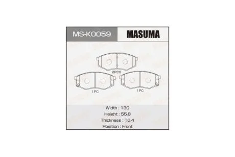 Гальмівні колодки передня P30055 (MSK0059) MASUMA 'MSK0059