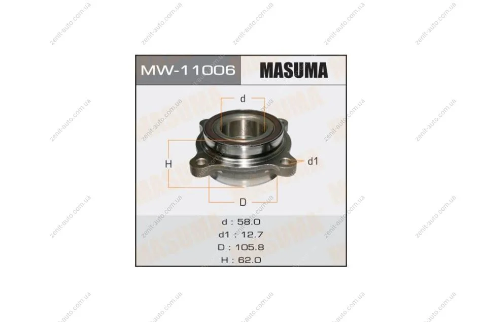 Ступица колеса переднего в сборе с подшипником Toyota Land Cruiser (07-), Sequoia (07-17) (MW-11006) MASUMA MW11006 (фото 1)