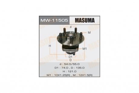 Ступица колеса задн TOYOTA PRIUS, AVENSIS/ ADT250L (MW-11505) MASUMA 'MW11505