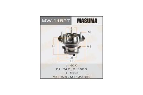 Маточина колеса (MW-11527) MASUMA MW11527