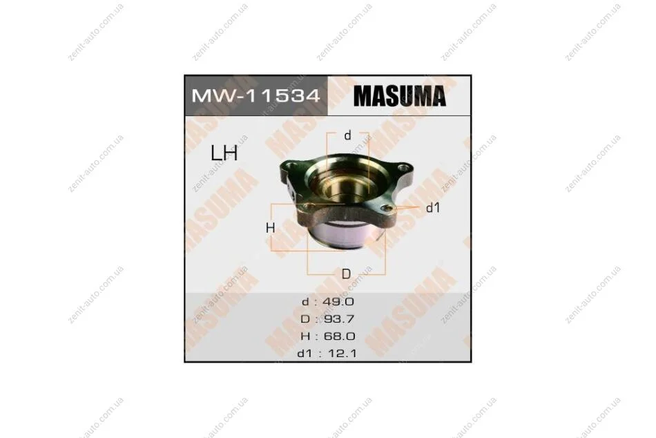 Ступица колеса задн TOYOTA LAND CRUISER, LX570 / UZJ200L, URJ201L LH (MW-11534) MASUMA 'MW11534 (фото 1)