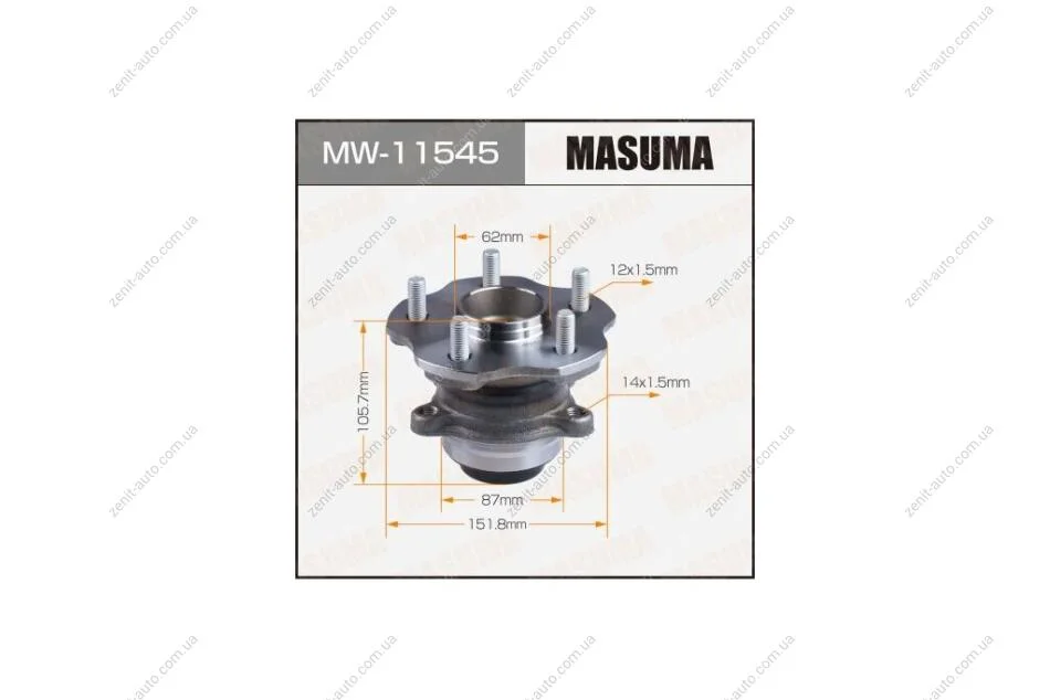 Ступица колеса задн Lexus RX450H, RX200T / GYL20W, AGL20L (с ABS) (MW11545) MASUMA 'MW11545 (фото 1)