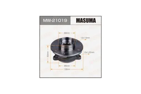 Ступица колеса передний QASHQAI / J11E(with ABS) (MW-21019) MASUMA MW21019