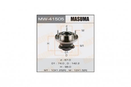 Ступица колеса задн MAZDA 3, AXELA / BK5P 08- (MW-41505) MASUMA 'MW41505