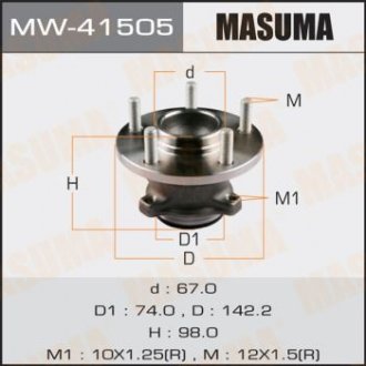 Ступица колеса задн MAZDA 3, AXELA / BK5P 08- (MW-41505) MASUMA 'MW41505