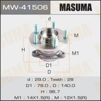 Ступица колеса задн MAZDA CX-9 / TB89# MASUMA 'MW41506