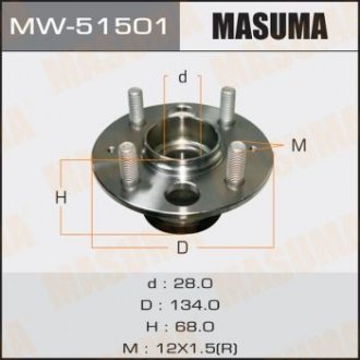 Ступица колеса задн MOBILIO/ GB1, GB2 (MW-51501) MASUMA 'MW51501