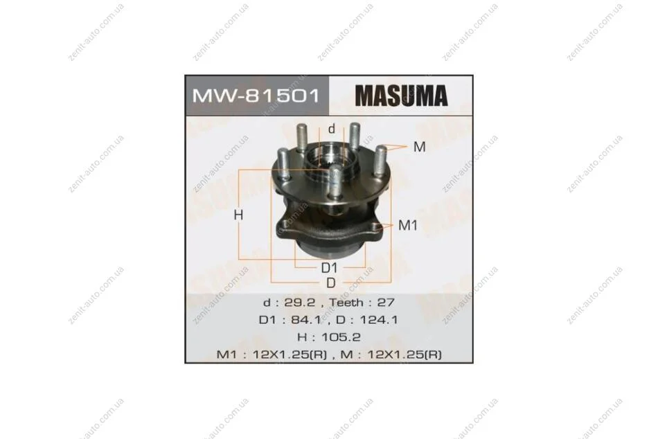 Ступица колеса задн FORESTER/ S12 (with ABS) (MW-81501) MASUMA 'MW81501 (фото 1)