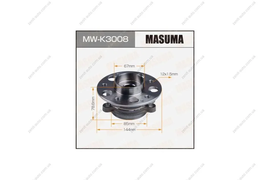 Ступица колеса передн SSANGYONG ACTYON II 10- (MW-K3008) MASUMA 'MWK3008 (фото 1)