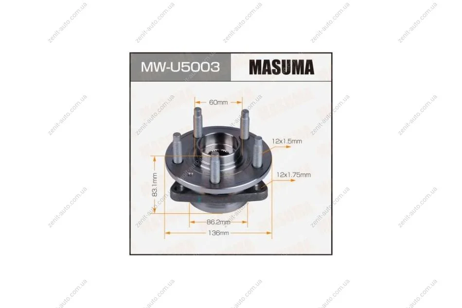 Маточина колеса (MW-U5003) MASUMA 'MWU5003 (фото 1)