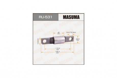 Сайлентблок переднего нижнего рычага передний Nissan Qashqai (06-13,15-), X-Trail (07-) (RU-531) MASUMA RU531 (фото 1)