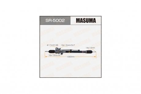 Рейка рульова ACCORD/2400cc. KY. 2.4 VTi-E. K24A8LHD (ГУР) (SR-5002) MASUMA SR5002