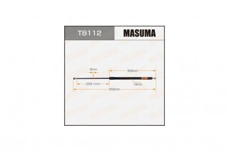 Амортизатор багажника L=656mm MASUMA T8112