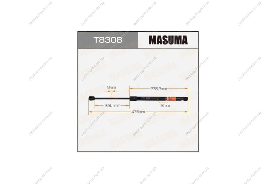 Амортизатор багажника L=476mm MASUMA T8308 (фото 1)