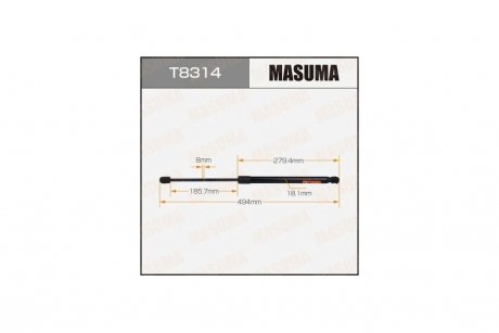 Амортизатор багажника L=494mm MASUMA T8314