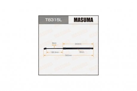 Амортизатор багажника L=560mm MASUMA T8315L