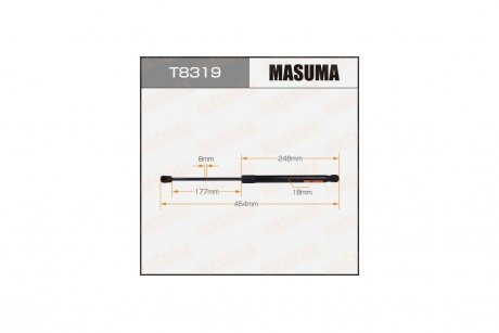Амортизатор багажника L=454mm MASUMA T8319 (фото 1)