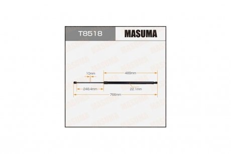 Амортизатор багажника L=766mm MASUMA T8518