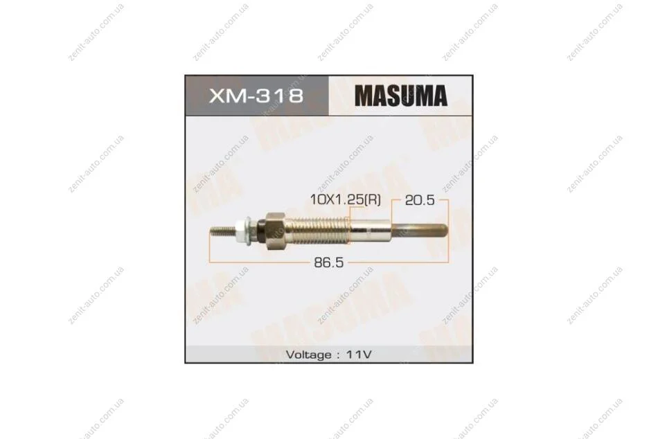 Свеча накала PM-164 /4D56 (XM-318) MASUMA 'XM318 (фото 1)