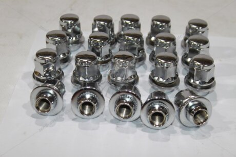 Гайка колеса 12х1,25х37.5 хром+шайба ключ 21 Nissan (кратно 20) BS Auto Метиз 'N225375WCR