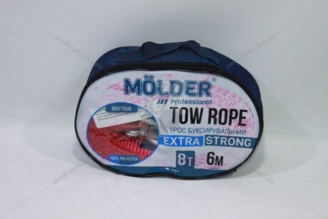 Трос стрічковий, з металевими гачками 8т, 6м.,у сумці MOLDER 'MA21806