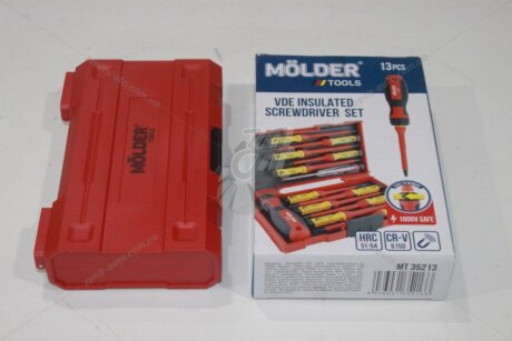 Набір викруток 13шт з індікатором напруги VDE 1000В MOLDER 'MT35213