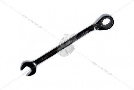Ключ рожково-накидной 14мм с трещеткой и реверсом угол 15 MOLDER MT59014 (фото 1)
