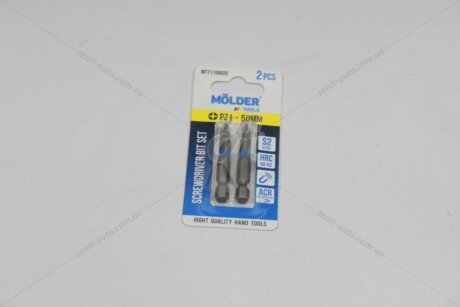 Набір біт PZ1x50мм (к-т 2шт) (блістер) (кольорове маркування) MOLDER 'MT7115002C