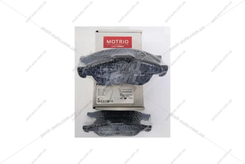 Колодки тормозные передние (комплект) Renault Duster, Fluence, Megane III, Caprur, Arkana Motrio 8660006329 (фото 1)