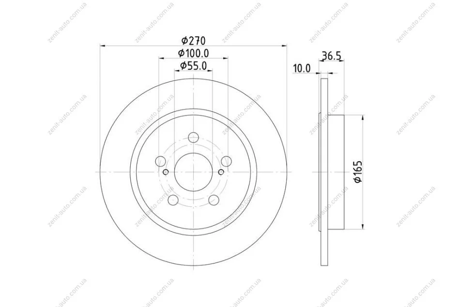 Диск гальмівний задній Corolla (E15,E18) (06-) NISSHINBO ND1133K (фото 1)