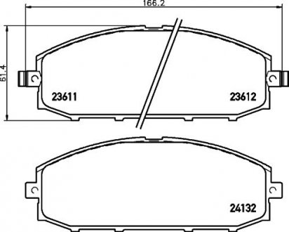 Колодки гальмівні дискові передні Nissan Patrol 3.0, 4.2, 4.8 (00-) (NP2026) NISSHINBO 'NP2026SC (фото 1)