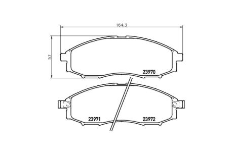 Колодки гальмівні дискові передній Nissan Navara (97-), NP300 (08-) NISSHINBO NP2027SC