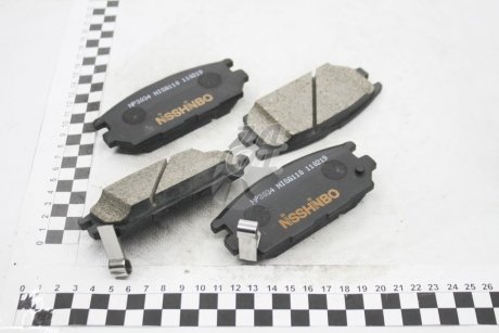 Колодки гальмівні дискові задні Mitsubishi Galant, Lancer 1.8, 2.0, 2.5 (96-03) NISSHINBO NP3034 (фото 1)