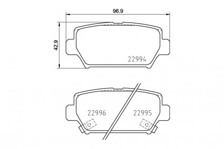 Колодки тормозные дисковые задние Mitsubishi Eclipse (17-) NISSHINBO NP3038 (фото 1)